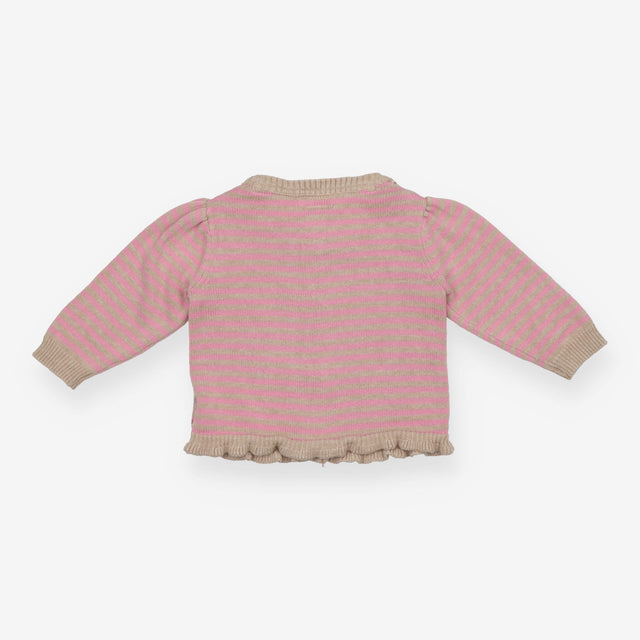 Pink and Cream Knit Cardigan 
