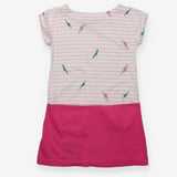 Jersey Dress Top Half White with Pink Strips and P