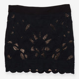 Black Cotton Mini Skirt Malta Style UK12 Summer Ca