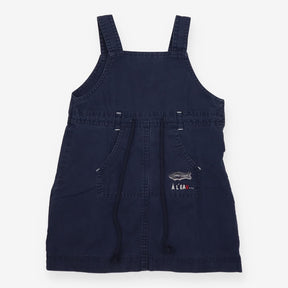Pinafore Dress Navy with Fish Applique