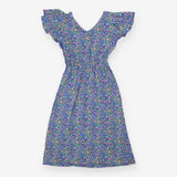 Purple Ditsy Botanical Print Midi Dress