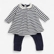 Navy Striped Romper Dress