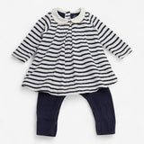 Navy Striped Romper Dress