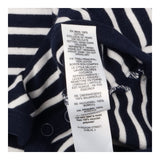 Navy and blue striped collared bodysuit