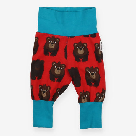 Cuffed joggers red with brown bears