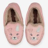 Slippers moccasins pink rabbit