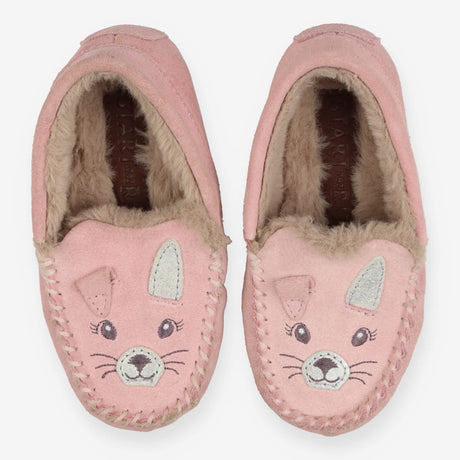 Slippers moccasins pink rabbit