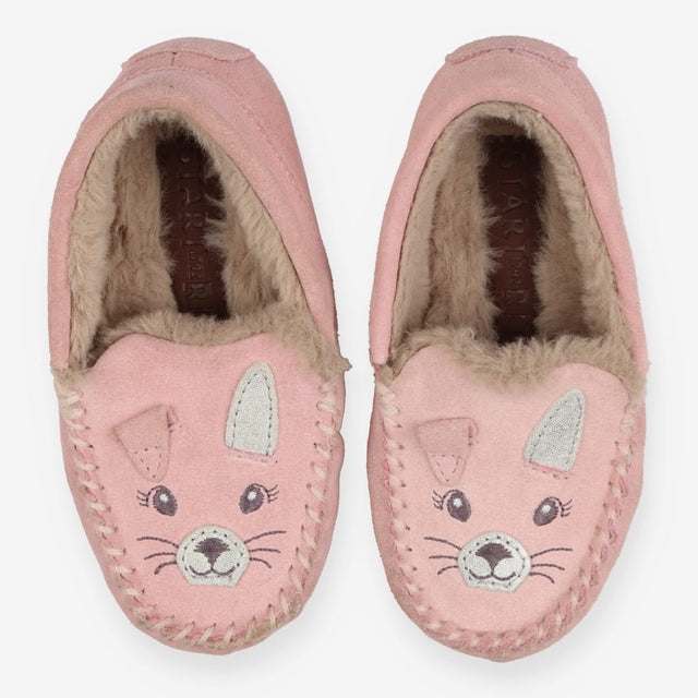 Slippers moccasins pink rabbit