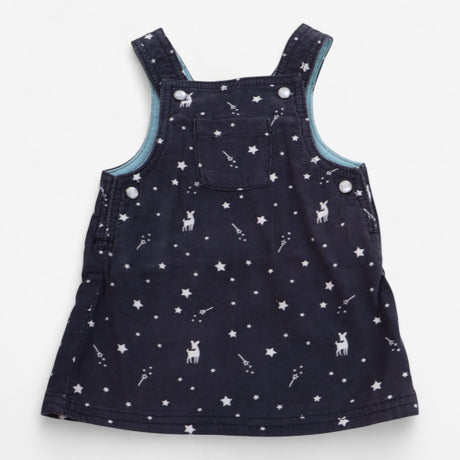 Pinafore Dress Grey with Stars and Striped Bodysui