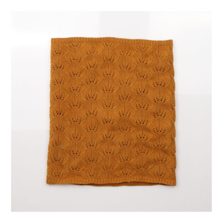 Snood Ochre Mustard Yellow Merino Wool Lace Knit S