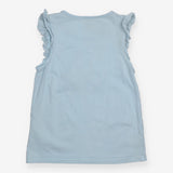 T-Shirt Sleeveless Blue Frill Ice Cream Applique
