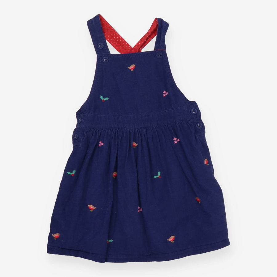 Pinafore cord navy festive