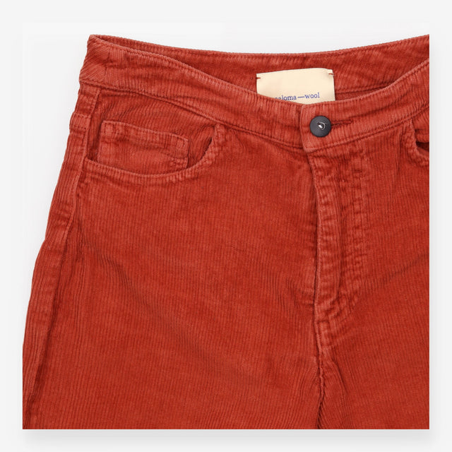 Trousers Rust Orange Corduroy Wide Leg High Waist