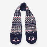 Navy Bunny Scarf with Built-In Mittens