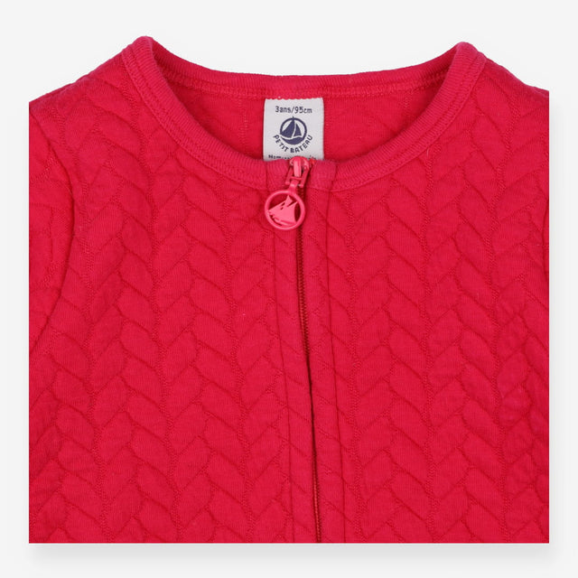 Jacket pink quilted zip