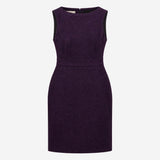 Shift Dress Textured Wool Blend Sleeveless  Smart 