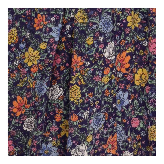  Dark Floral Smocked Quilted Wide 