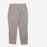Geometric Jacquard Slim Leg Trousers Black White