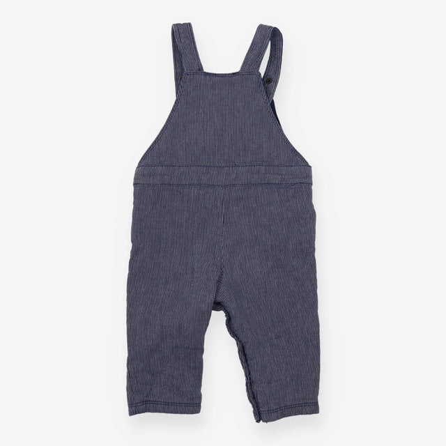 Dungaree Vertical Navy Strips and Car with Bear 