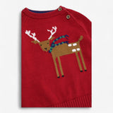 Jumper Red Knitted with Reindeer