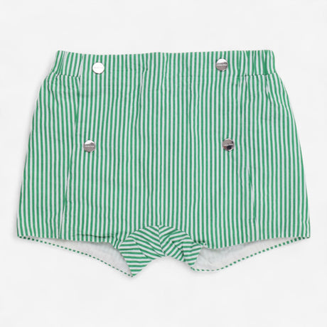 Outfit short shirt and hat green stripe dog