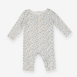 Sleepsuit white blue yellow flowers