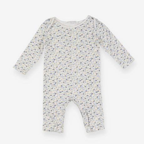 Sleepsuit white blue yellow flowers