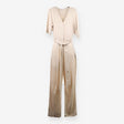 Cream Linen Jumpsuit  Wide Leg Summer Style