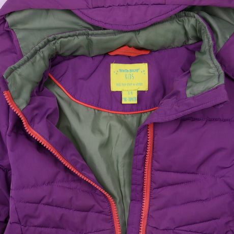 Puffer jacket purple orange zips