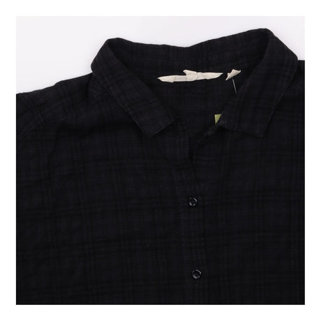 Charcoal Textured Short Sleeve Relaxed Button Thro