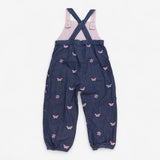 Dungarees navy with flower and butterfly applique