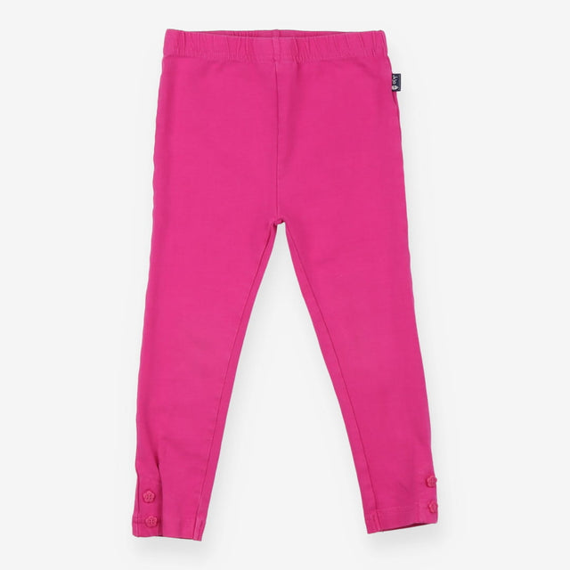 Leggings Cerise Pink with Flower Buttons