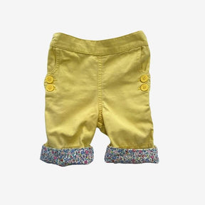 Yellow Ditsy Cuff Trouser