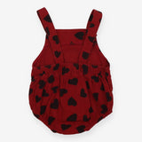 Skeletots Red bubble romper with hearts