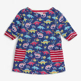 Dress Jersey Long Sleeve Navy with Dinosaurs