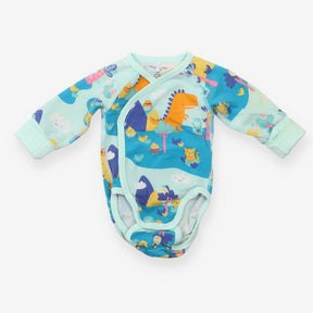 Bodysuit Wrap Around Blue Dinosaur Spotting