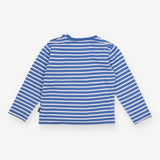 Tee blue white stripe yellow digger green dino 