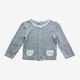 Cardigan Jersey Blue and White with Poppers