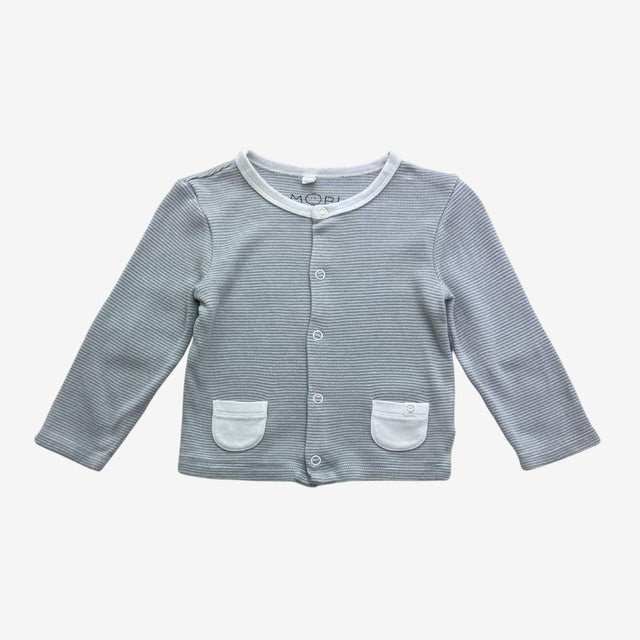 Cardigan Jersey Blue and White with Poppers