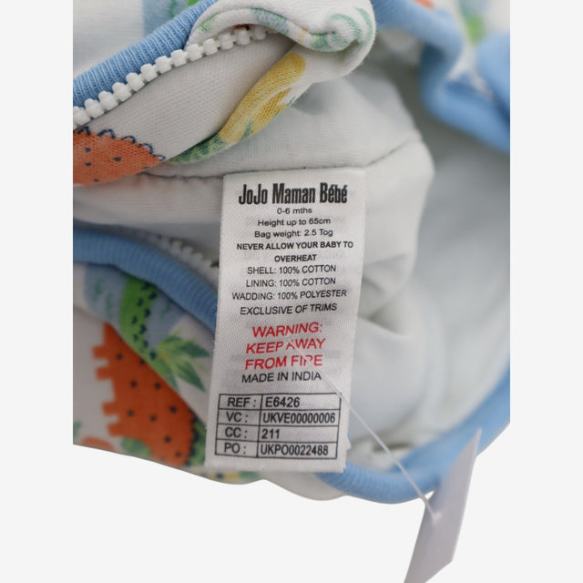 Sleeping Bag Blue Lined with Safari Animals and Di