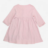 Dress Pink with White Spots and Applique Rabbit an