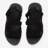 Black and red sandals