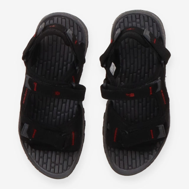 Black and red sandals