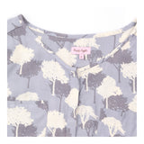 Tree Print Blouse Grey Ivory Viscose 3/4 Sleeve