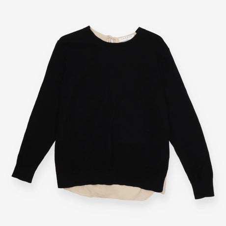 Sandro Black Keyhole Back Knit Sweater – Cashmere 