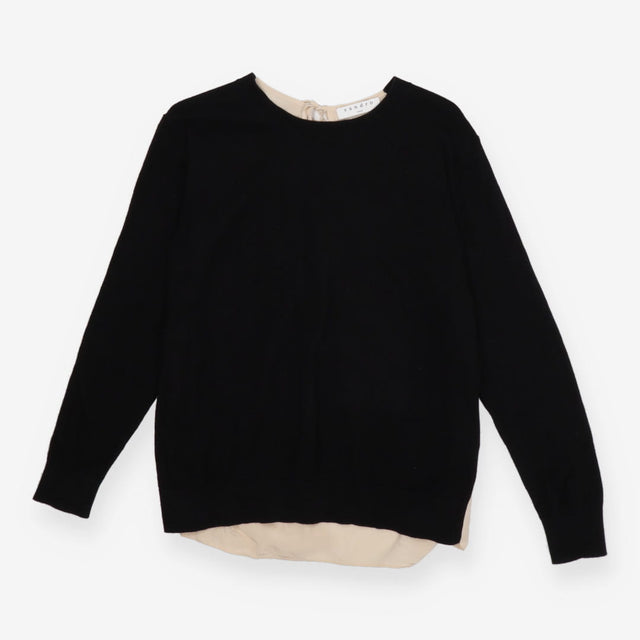 Sandro Black Keyhole Back Knit Sweater – Cashmere 