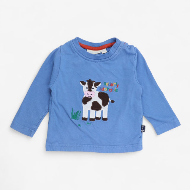 T-shirt Blue Udderly Adorable Cow