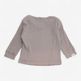 T-shirt long sleeve taupe ribbed