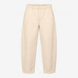 Barrel Leg Trousers Ecru Pure Cotton High Waist