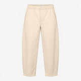 Barrel Leg Trousers Ecru Pure Cotton High Waist
